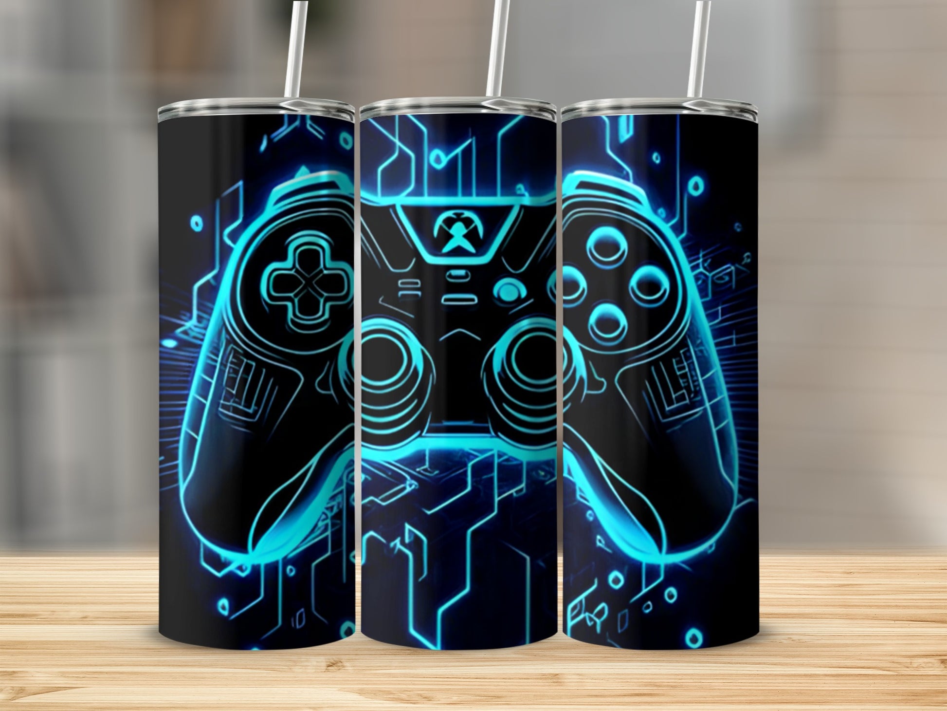 Futuristic Gamer Controller Tumbler Digital Art Design