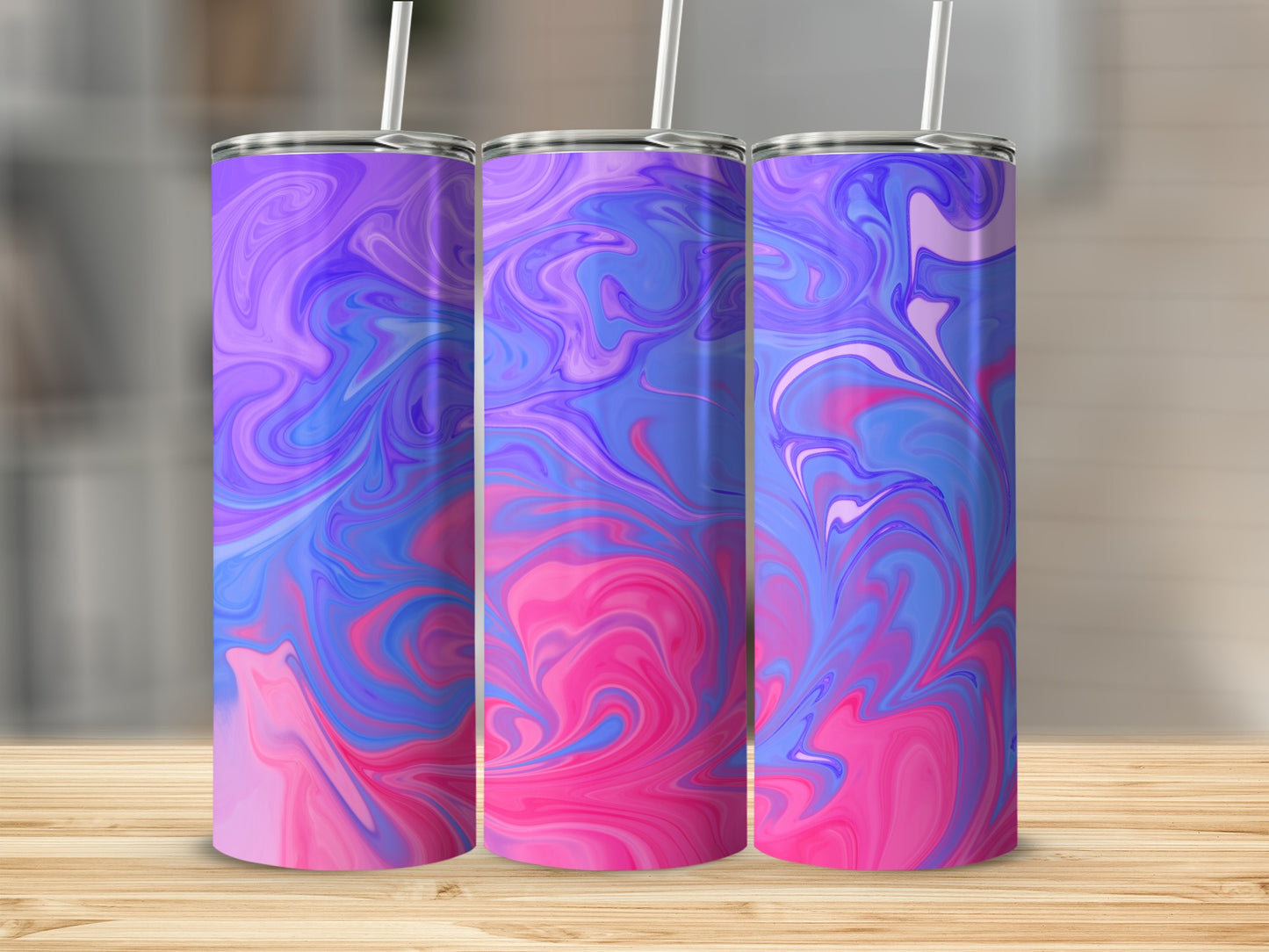Colorful Abstract Swirl Design Insulated Tumbler