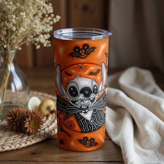 Halloween Character Tumbler With Bats And Spider Webs