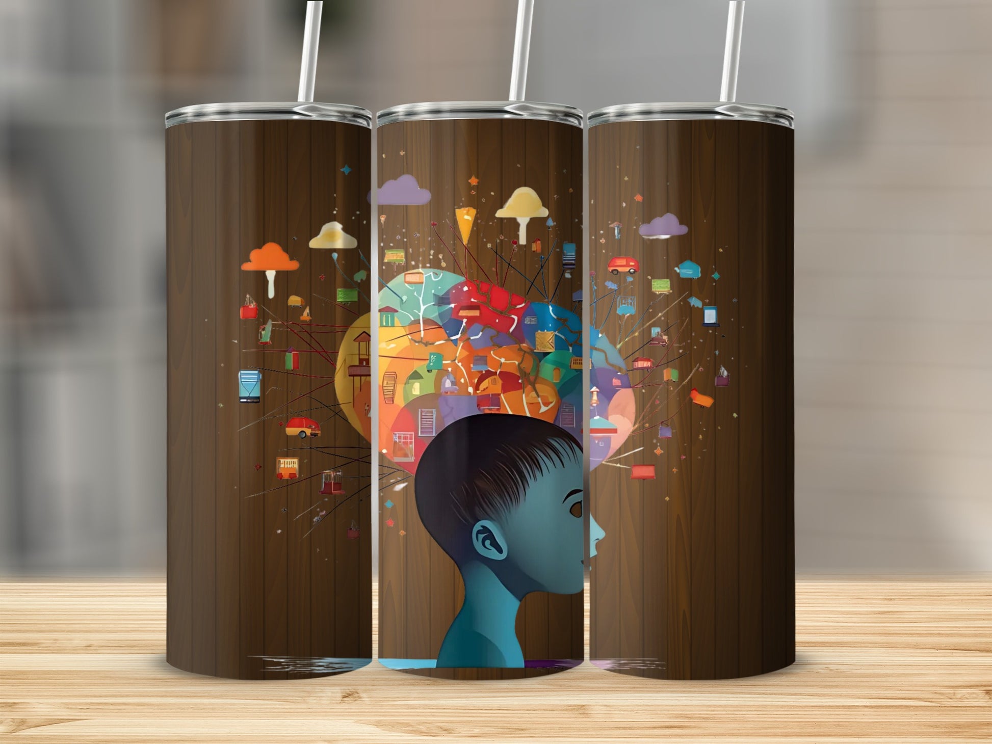 Colorful Artistic Child Imagination Themed Tumbler