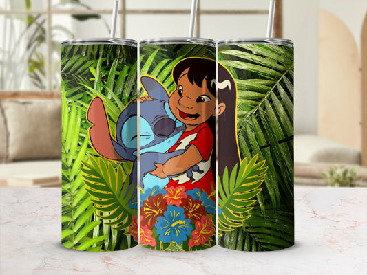 Tropical Lilo and Stitch Design Tumbler Product
