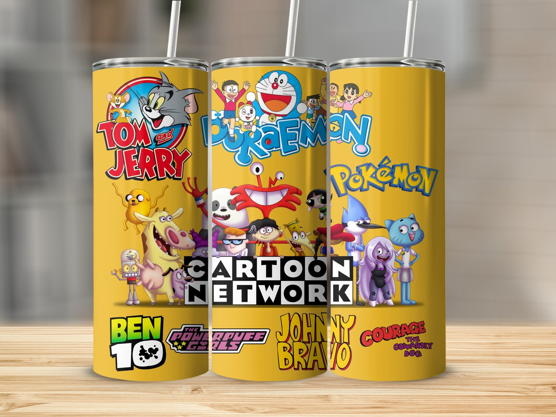 Cartoon Network and Pokemon Theme Tumbler Cup