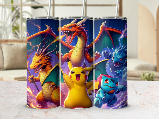Vibrant Animated Character Design Drinkware Set