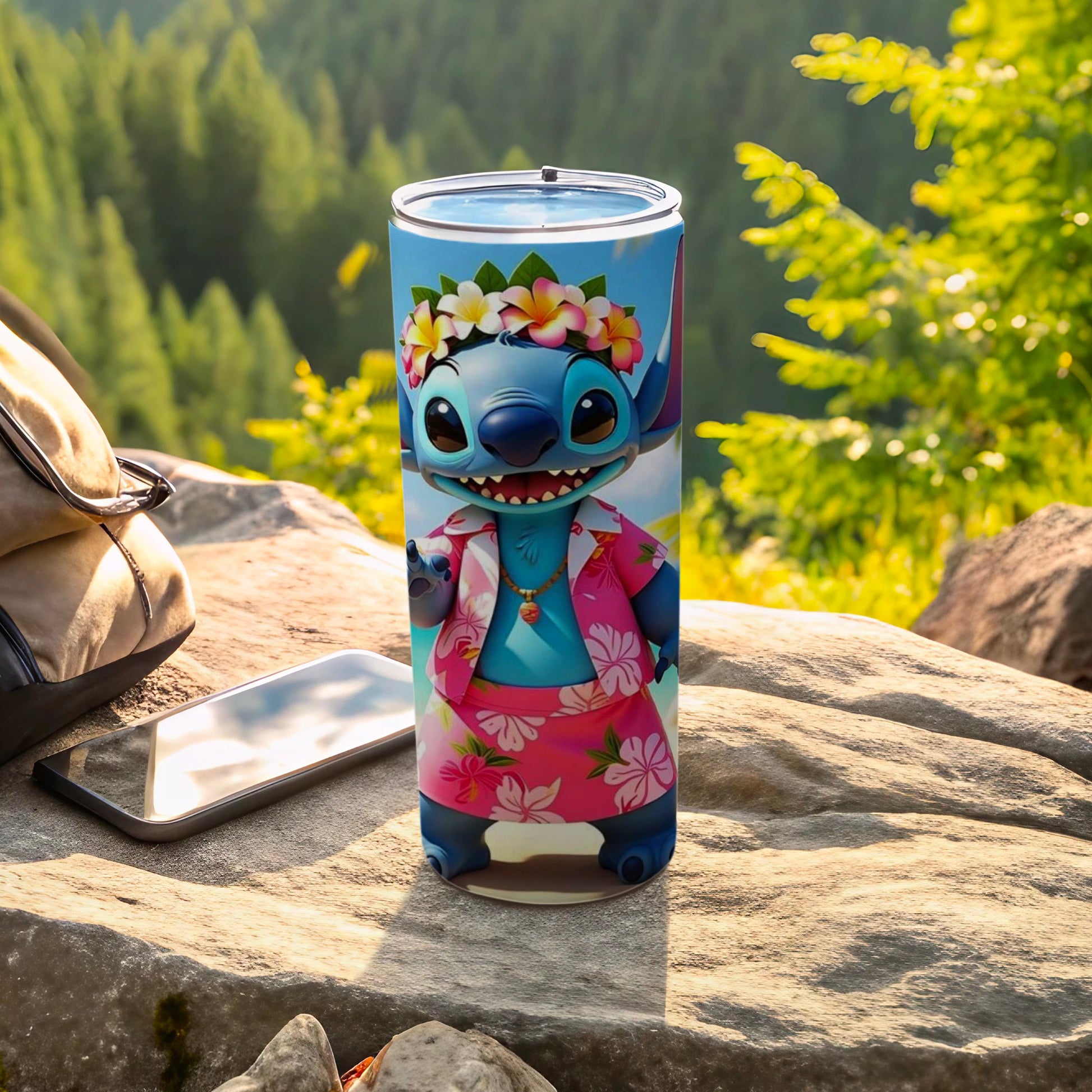Stitch in Hawaiian Outfit Tall Tumbler