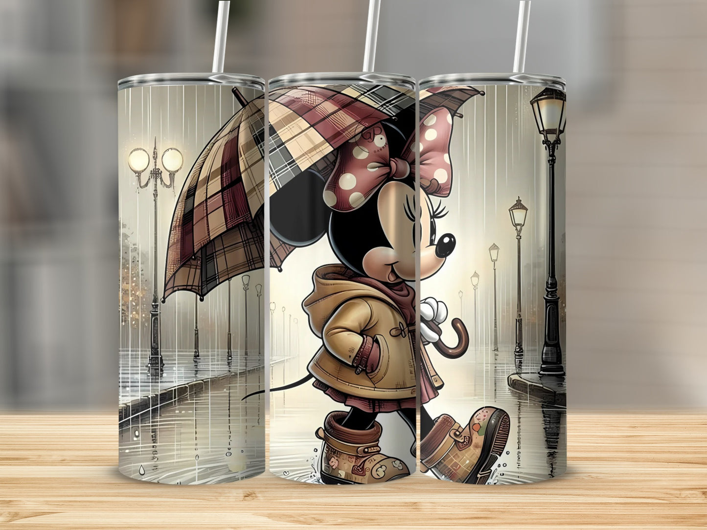 Cute Cartoon Character with Umbrella Tumbler Product