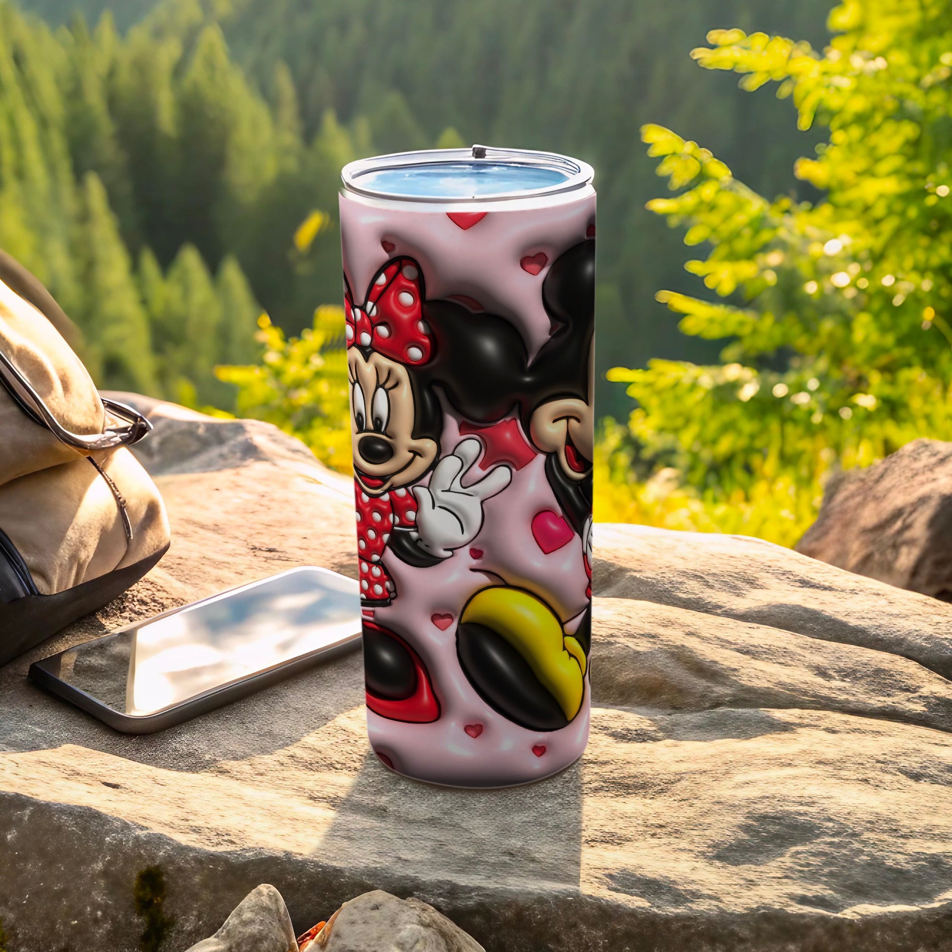 Cute Cartoon Character Heart Design Travel Tumbler