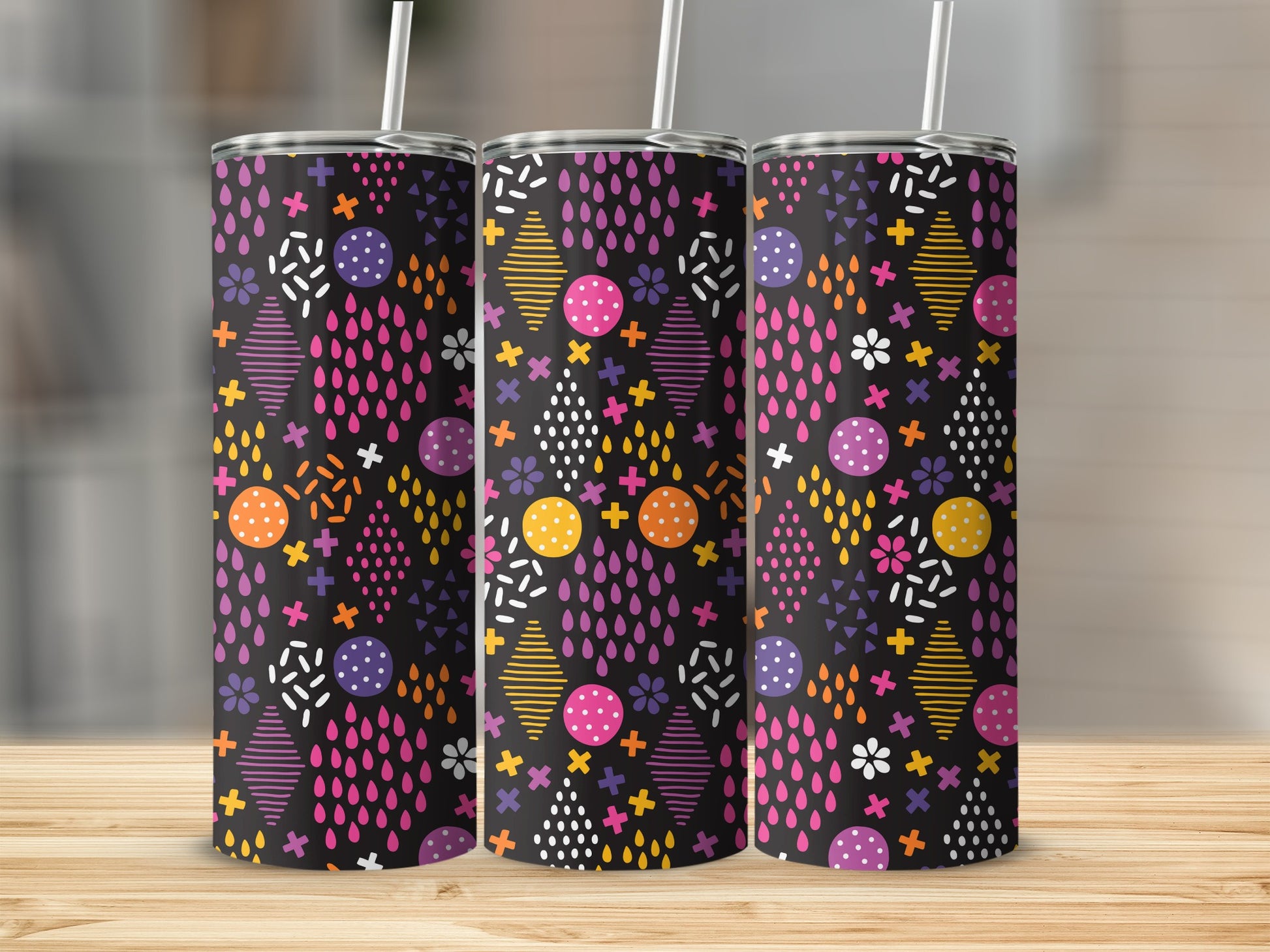 Vibrant Geometric Pattern Tall Tumbler product
