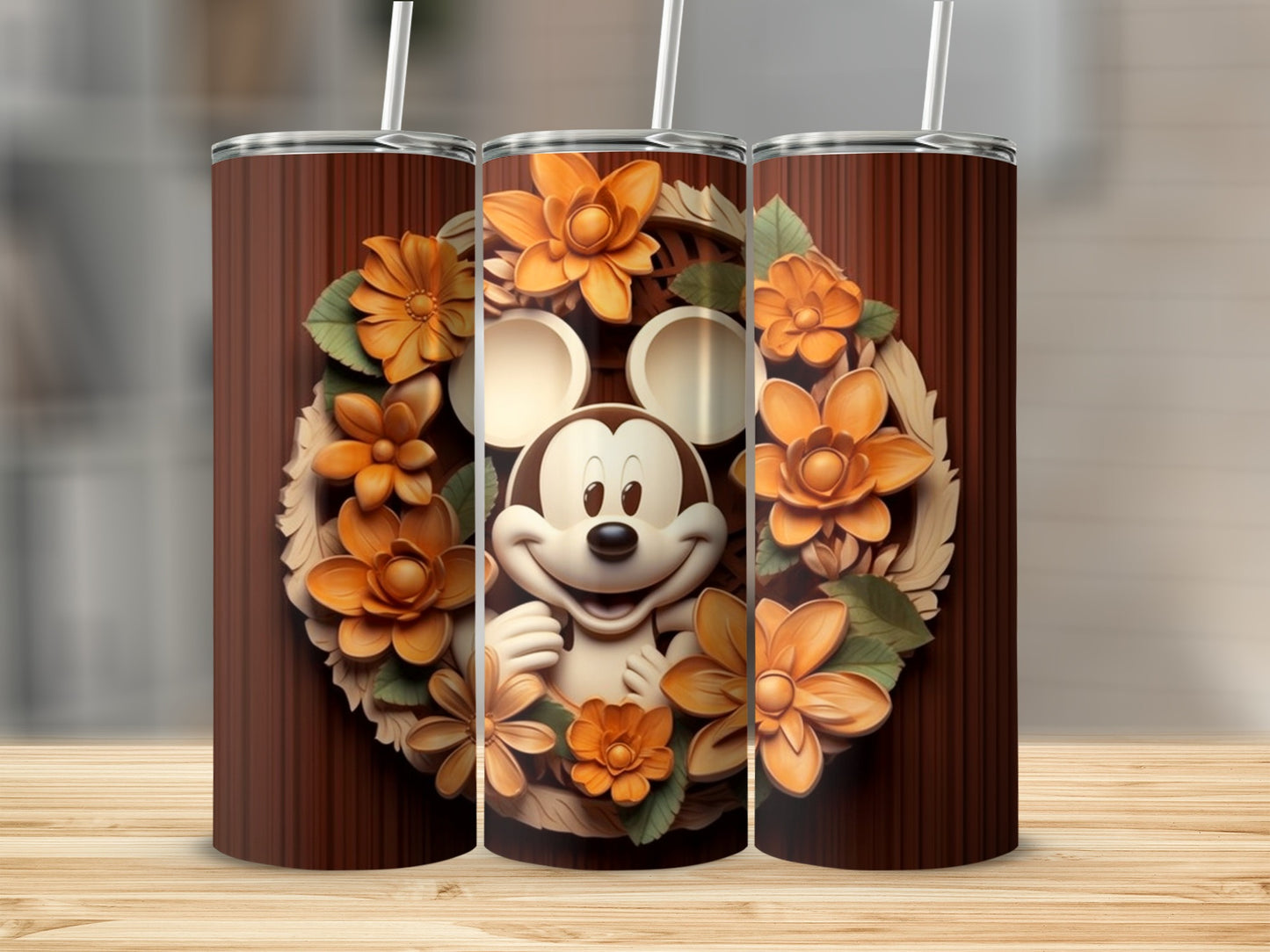 Floral and Character Design Tumbler