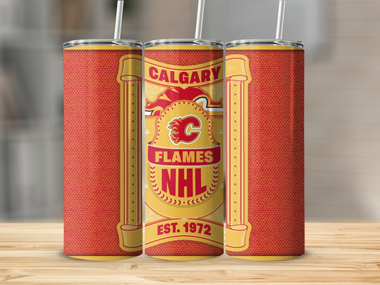Calgary Flames NHL Est 1972 Hockey Design Tumbler