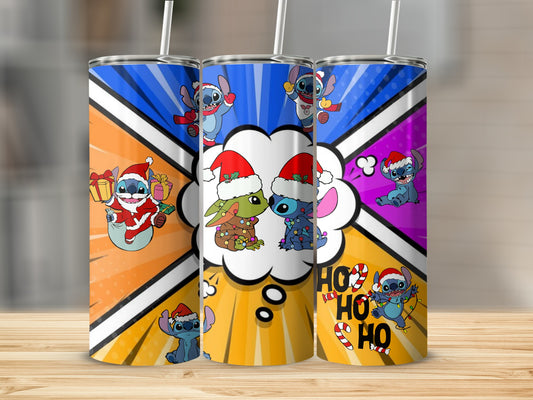 Festive Cartoon Design Tumblers for Holidays Gift
