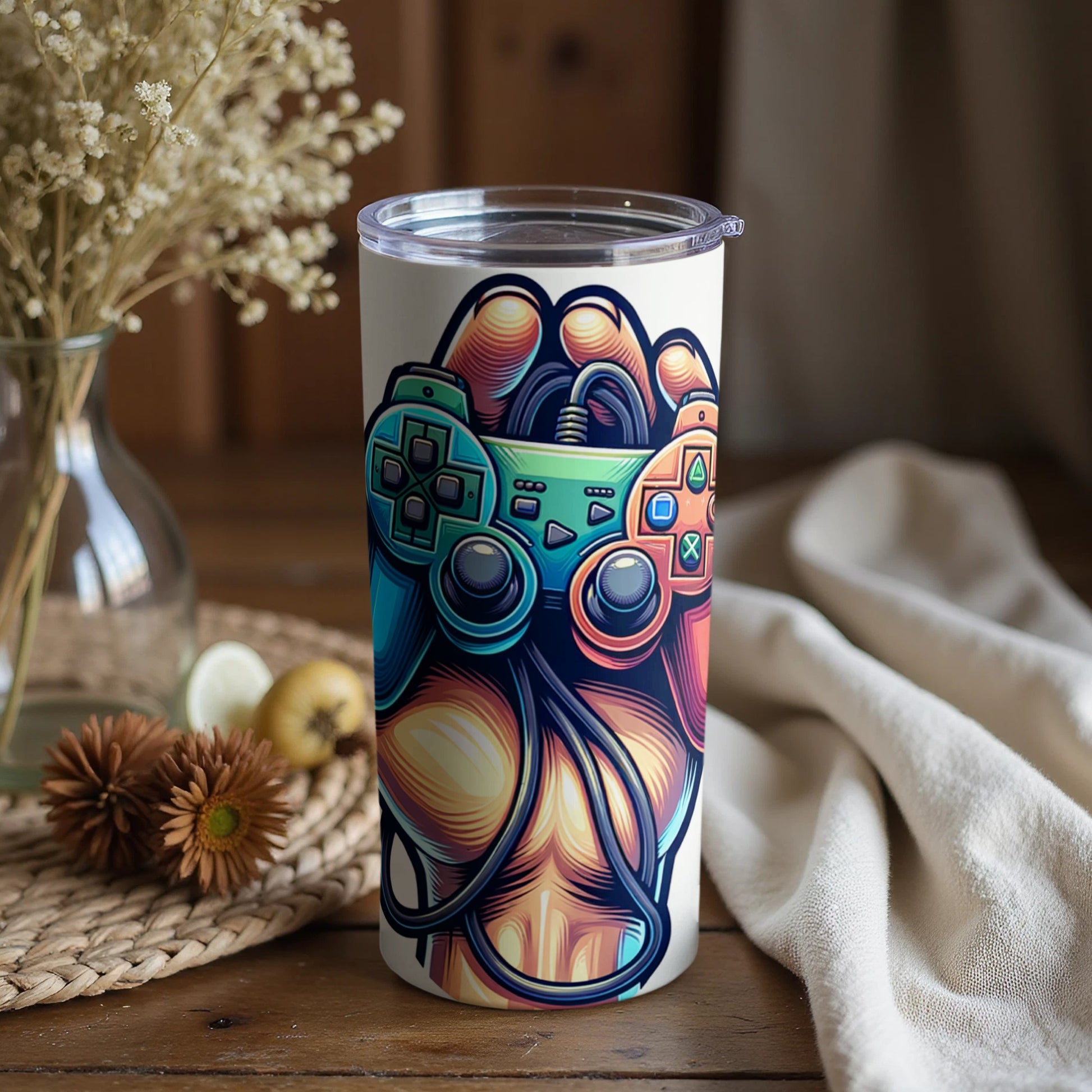 Gamer Themed Travel Tumbler for Gaming Enthusiasts
