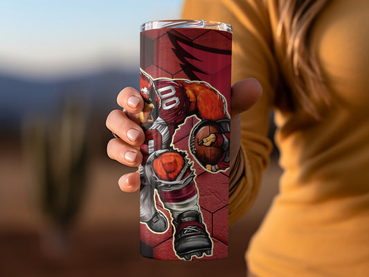 Arizona Cardinals Mascot Football Illustration Hexagons Tumblers