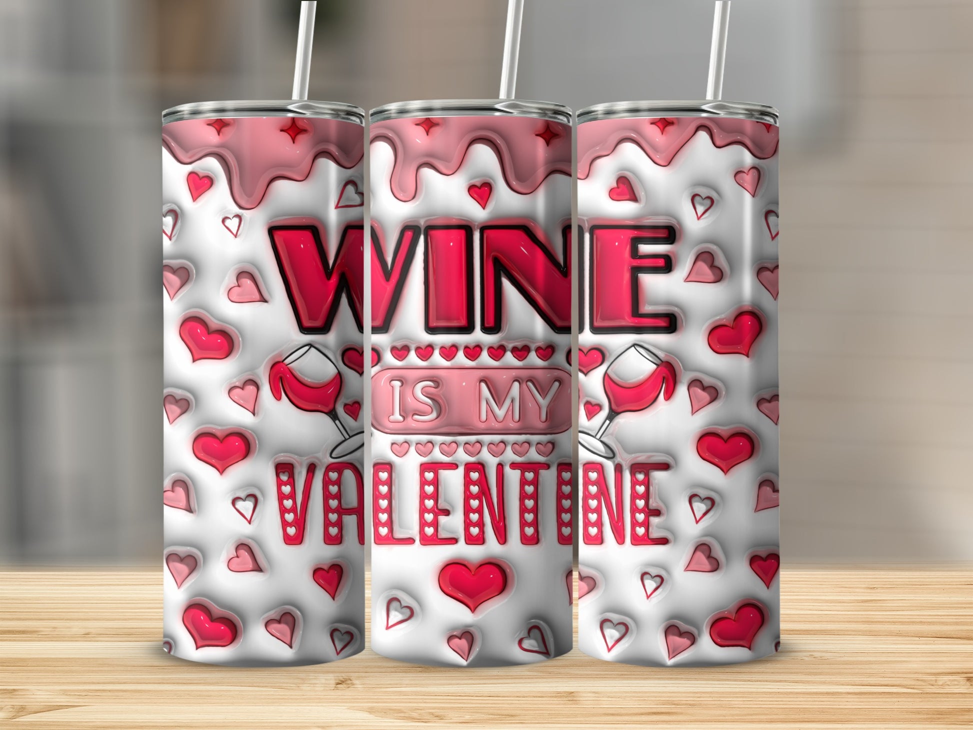 Wine Is My Valentine Hearts Pattern product type