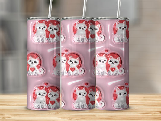 Cute Cartoon Cat and Heart Pattern Flask Product
