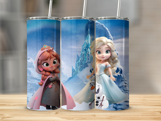 Frozen Theme Characters Tumbler with Straw