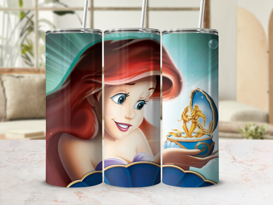 Animated Mermaid Design Insulated Tumbler Cup