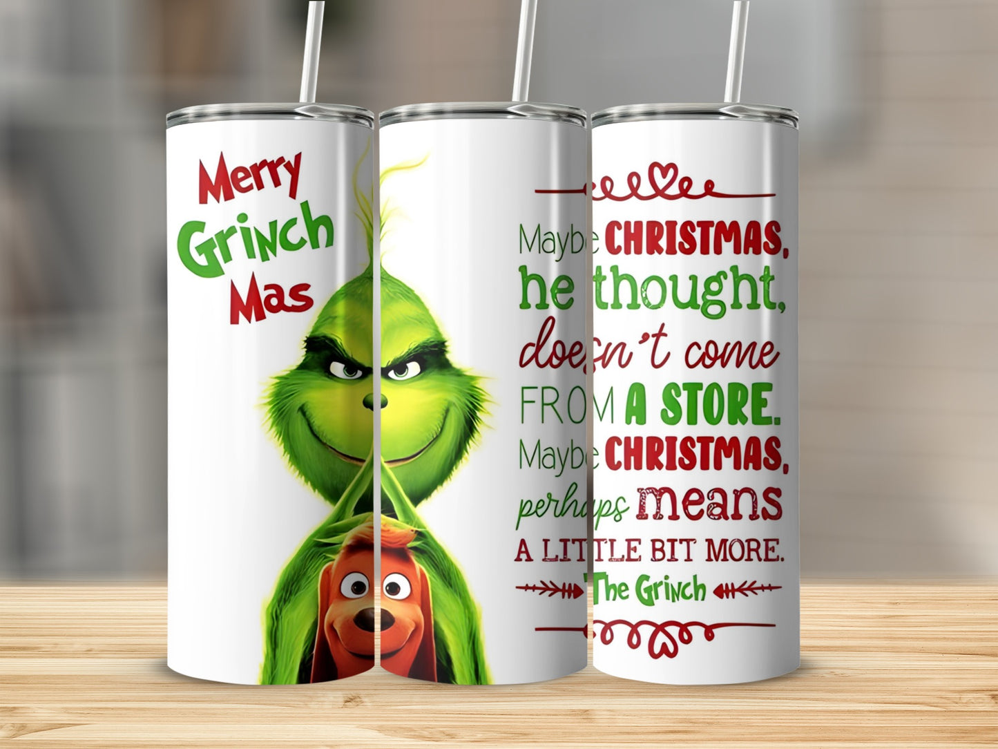 Grinch Christmas Tumbler Holiday Drinkware Gift