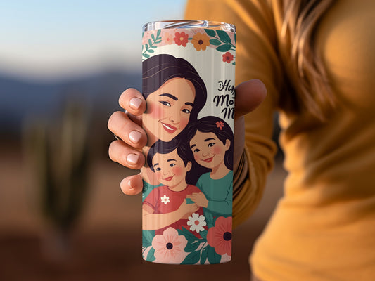 Custom Mother and Child Design Stainless Steel Tumbler