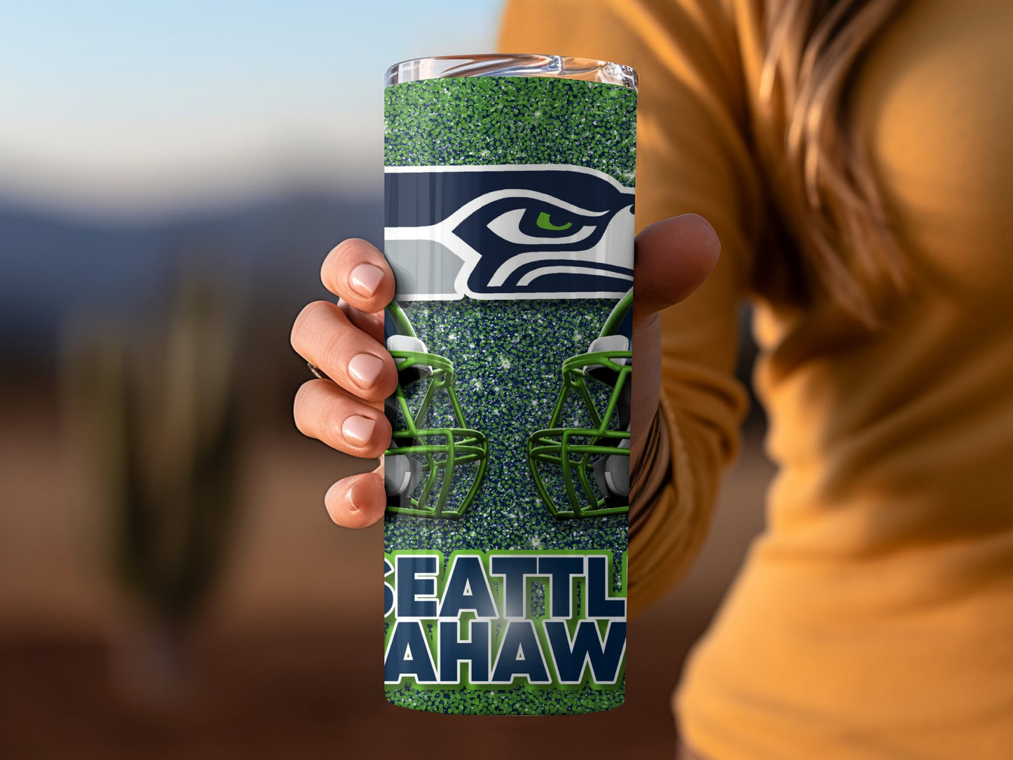 Seattle Seahawks Helmets and Logo Design Style Tumblers