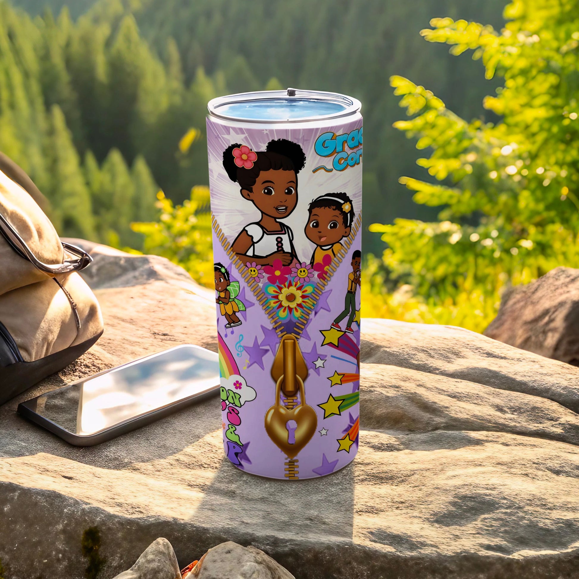 Grace Family Animated Characters Design Thermos