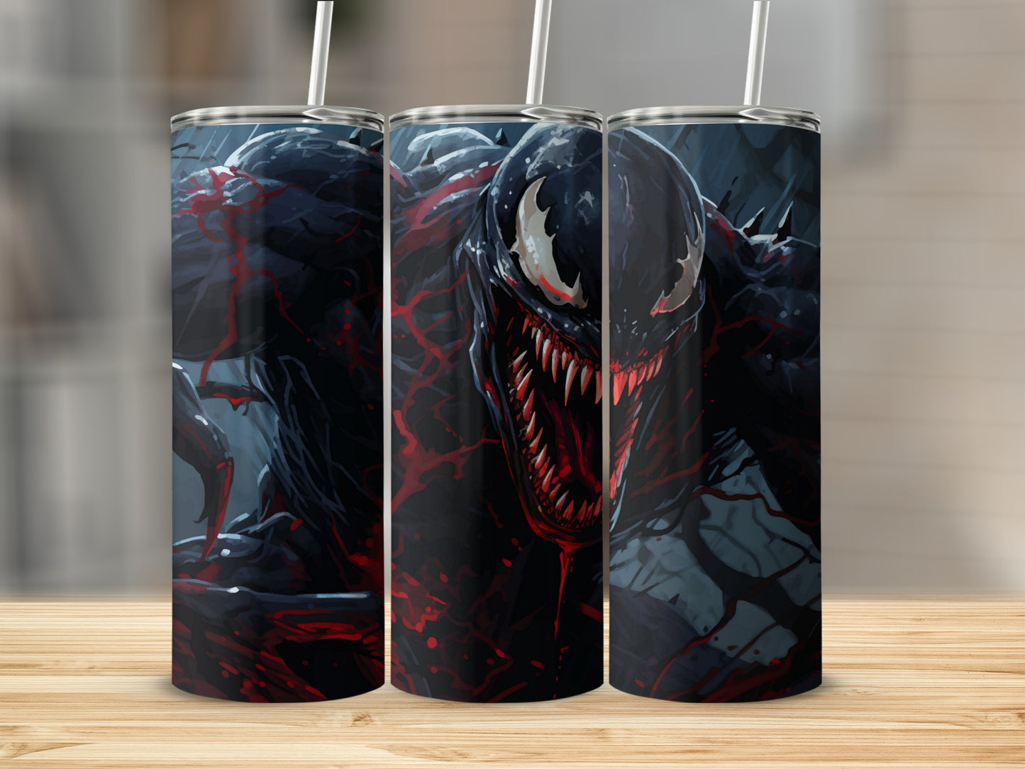 Scary Monster with Red Accents Travel Tumbler