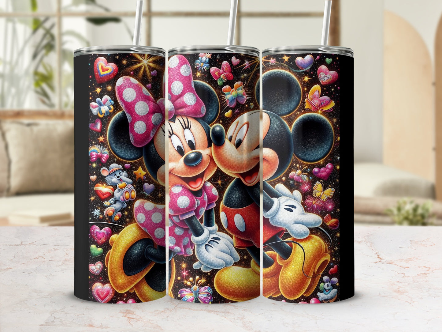 Minnie and Mickey Mouse Couple Stainless Steel Tumbler
