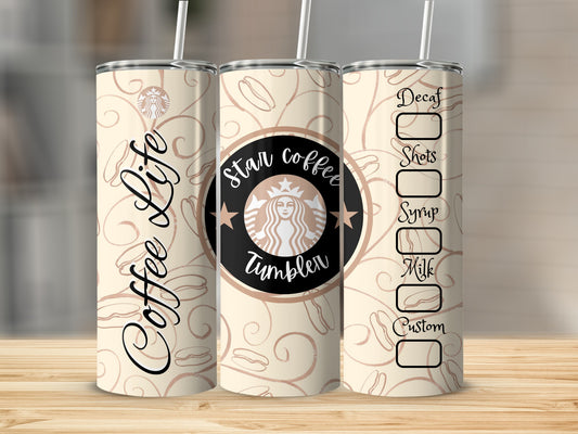 Coffee Life Star Coffee Tumbler with Custom Options