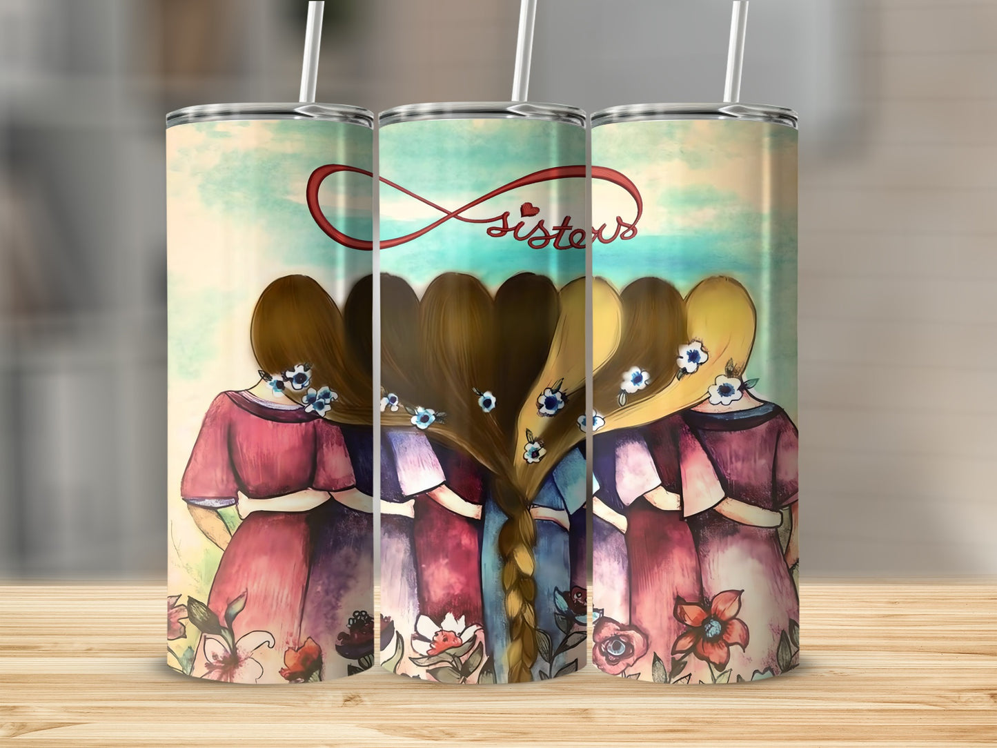 Sisters Infinite Love Tall Tumbler Design Product
