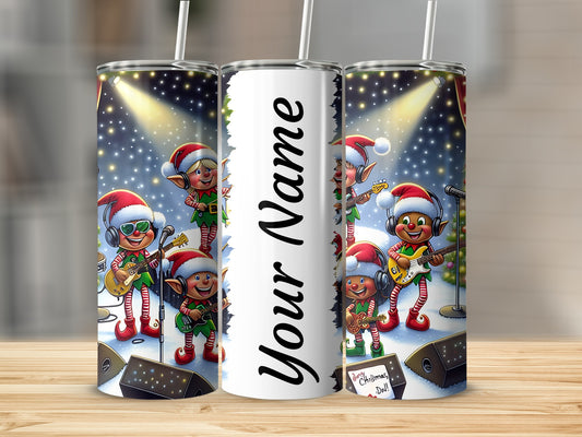 Personalized Christmas Elf Band Theme Tumbler