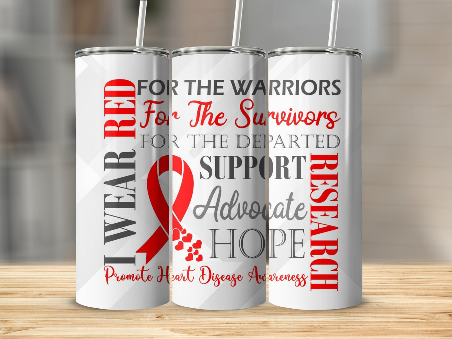 Wear Red For Heart Disease Awareness Tumbler Product
