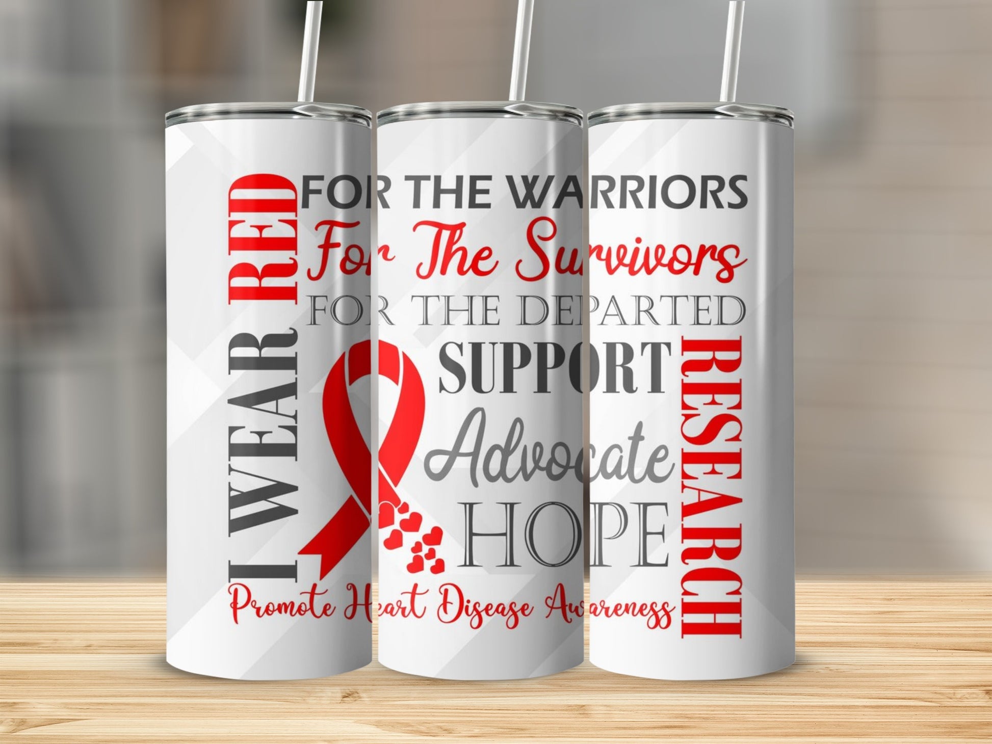 Wear Red For Heart Disease Awareness Tumbler Product