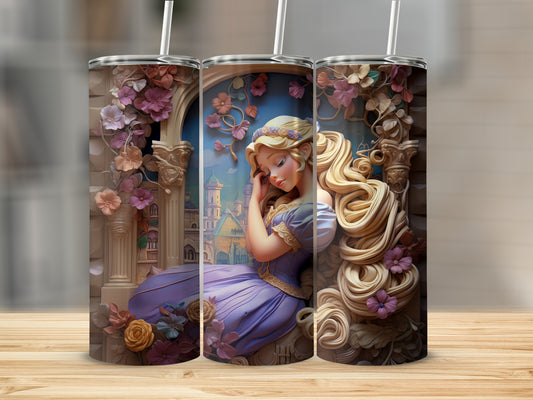 Elegant Floral Castle Design Insulated Drinkware Tumbler