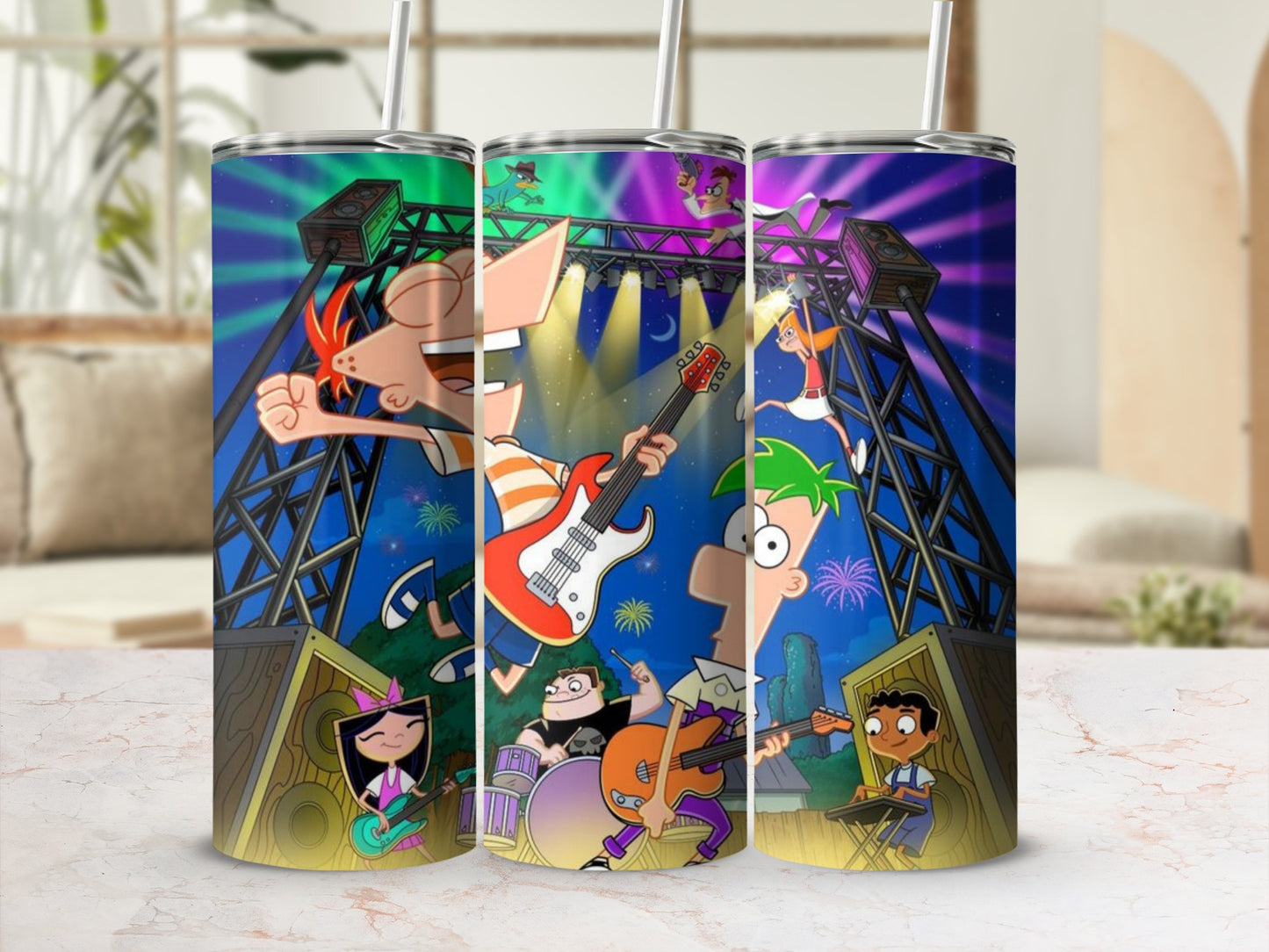 Cartoon Band Performance Stainless Steel Tumbler