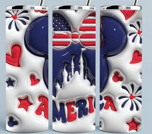 Red White and Blue America Disney Ears