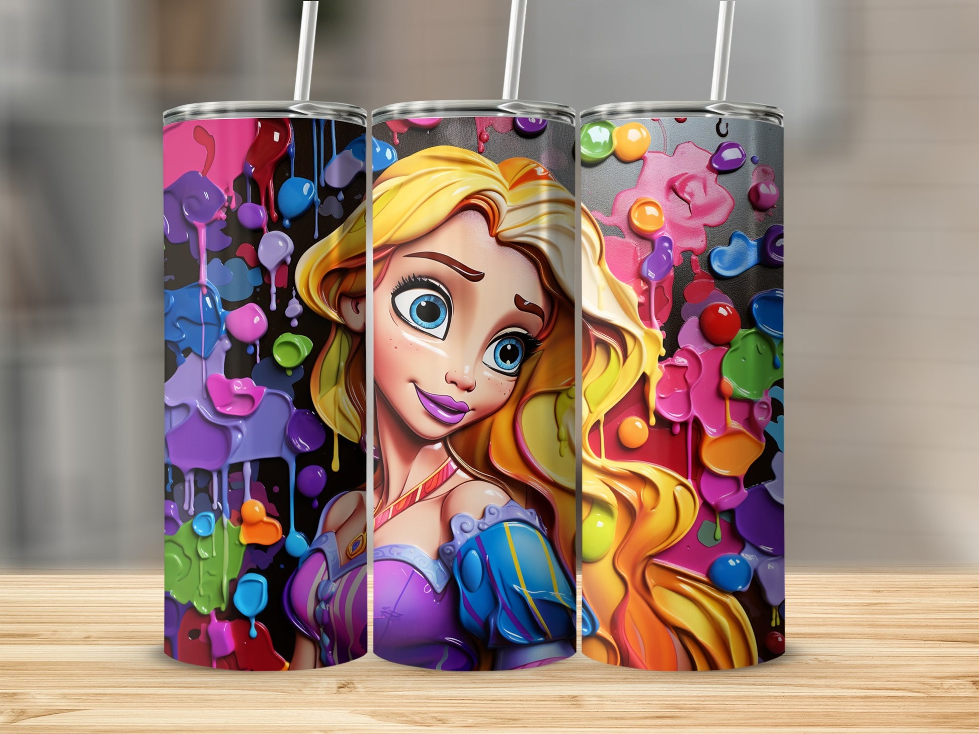 Colorful Animated Princess Design Tumbler Product
