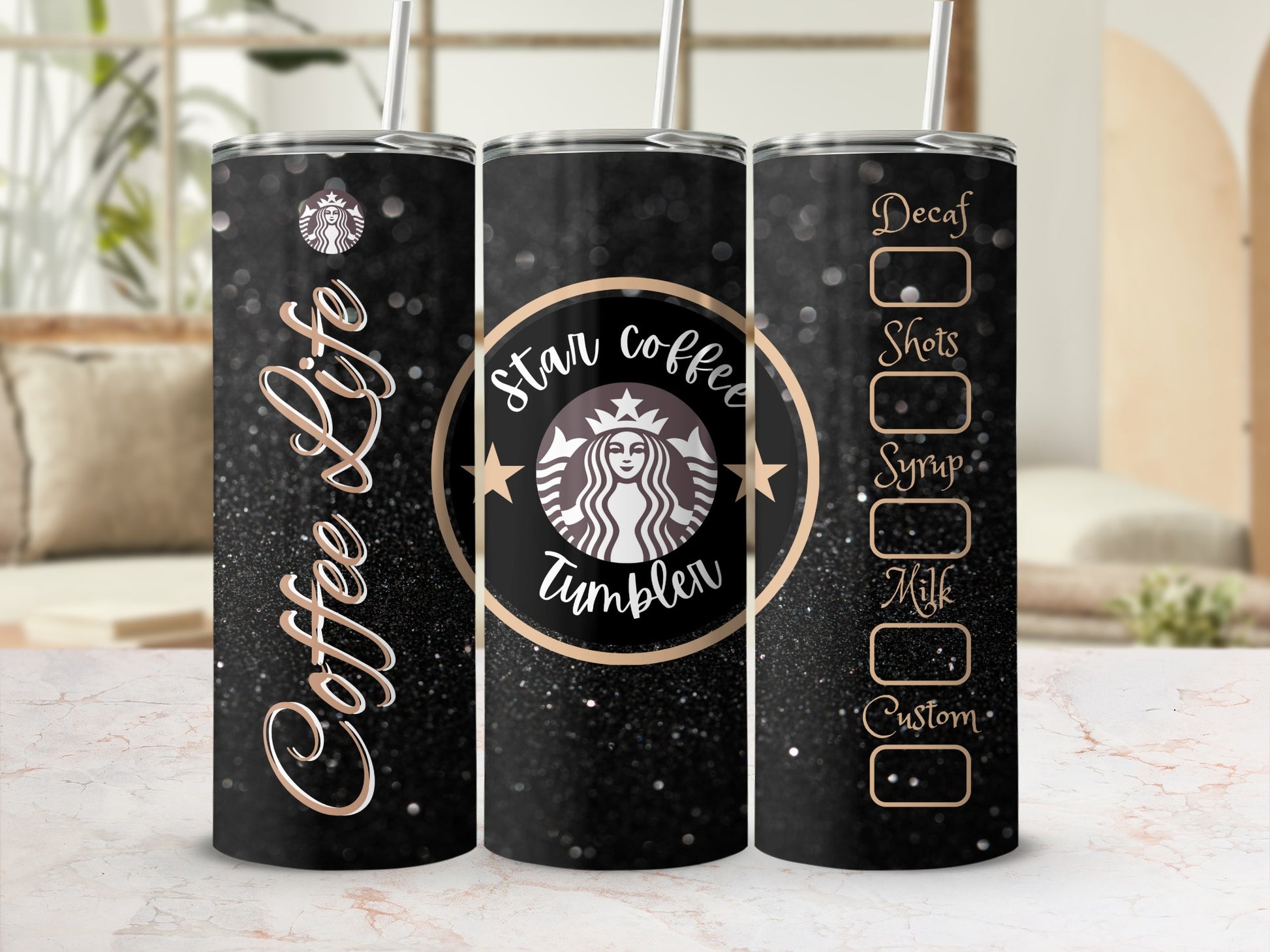 Star Coffee Life Tumbler with Customizable Options