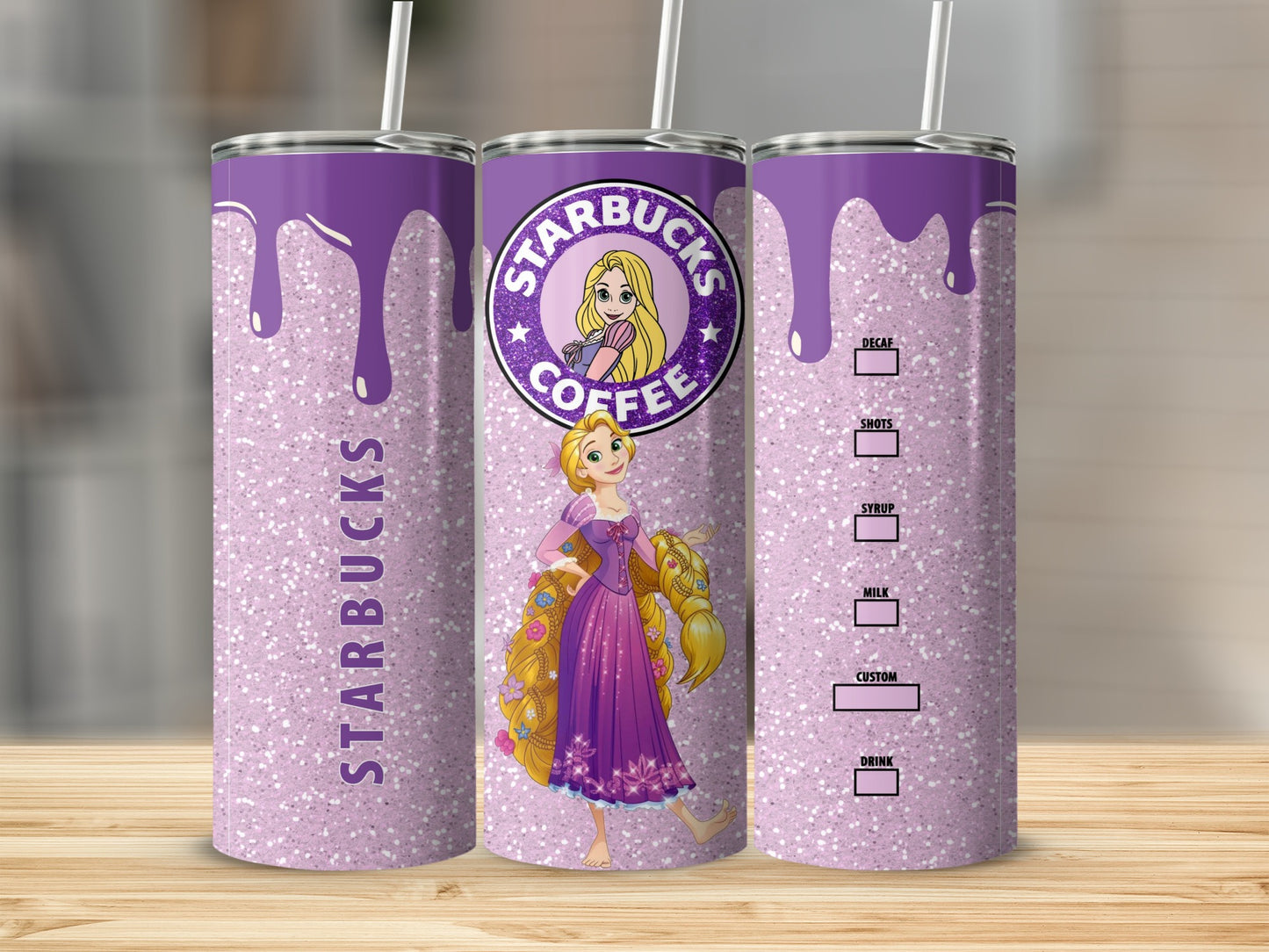 Rapunzel Themed Starbucks Coffee Stainless Steel Tumbler