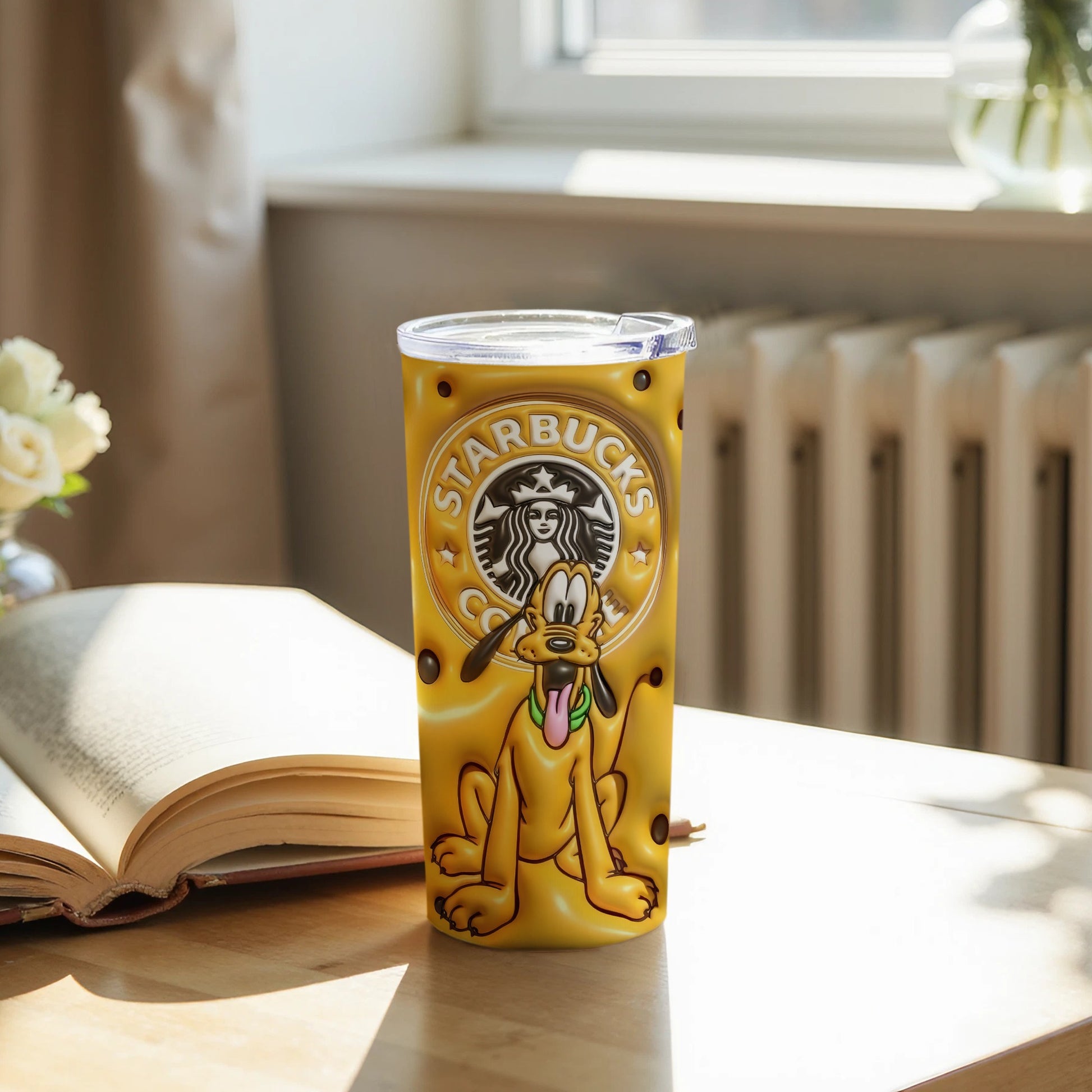 Starbucks Yellow Pluto Character Design Tumbler