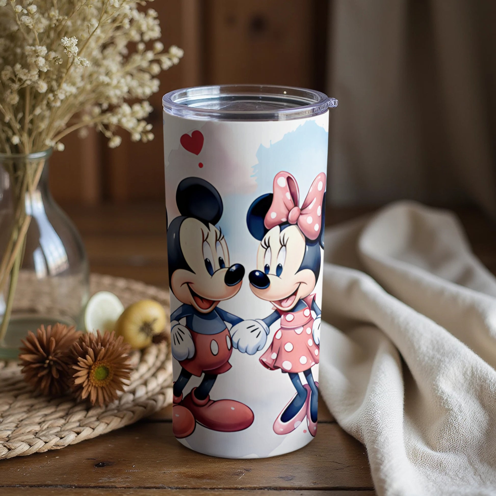 Mickey and Minnie Mouse Illustrated Tumbler