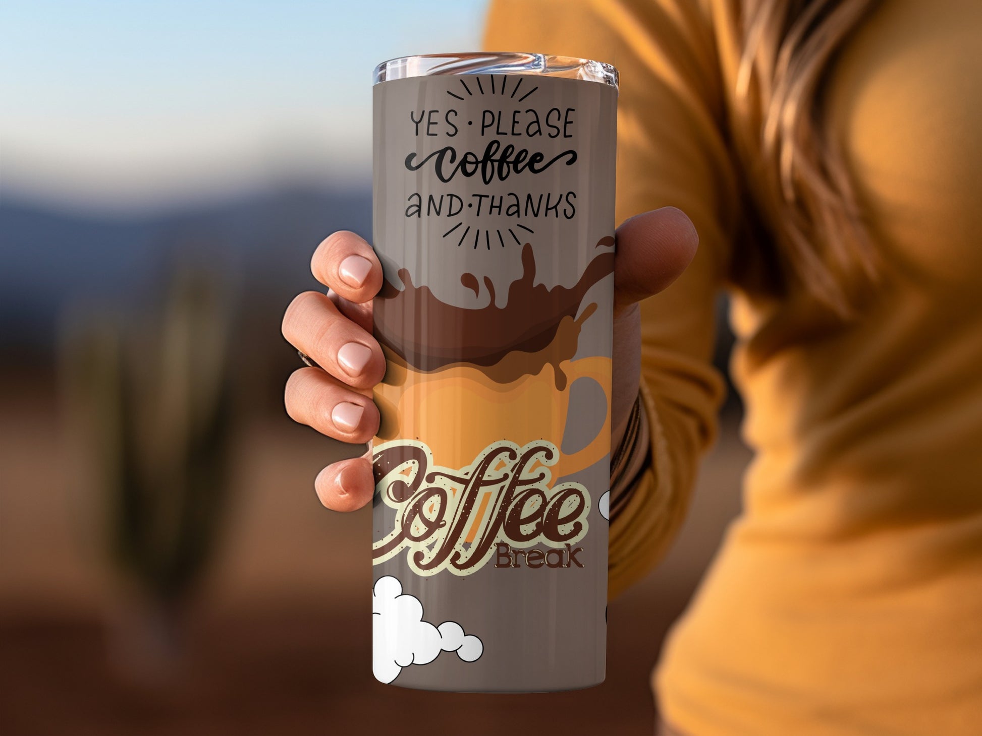 Yes Please Coffee and Thanks Coffee Break tumbler