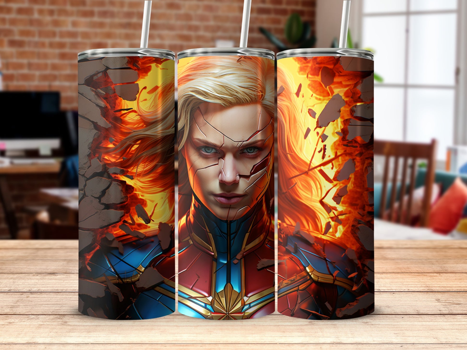 Fiery Superhero Themed Tumblers for Your Collection