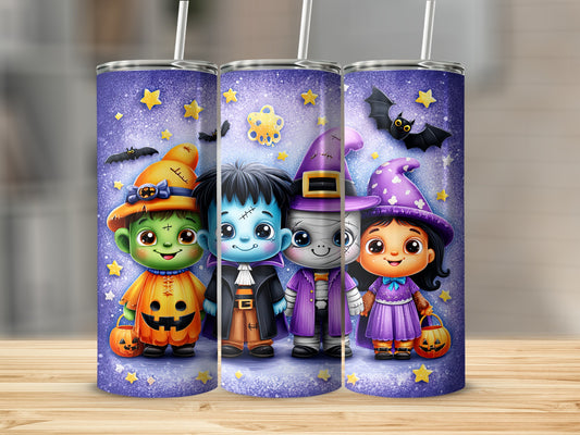 Adorable Halloween Characters Cute Kids Tumbler