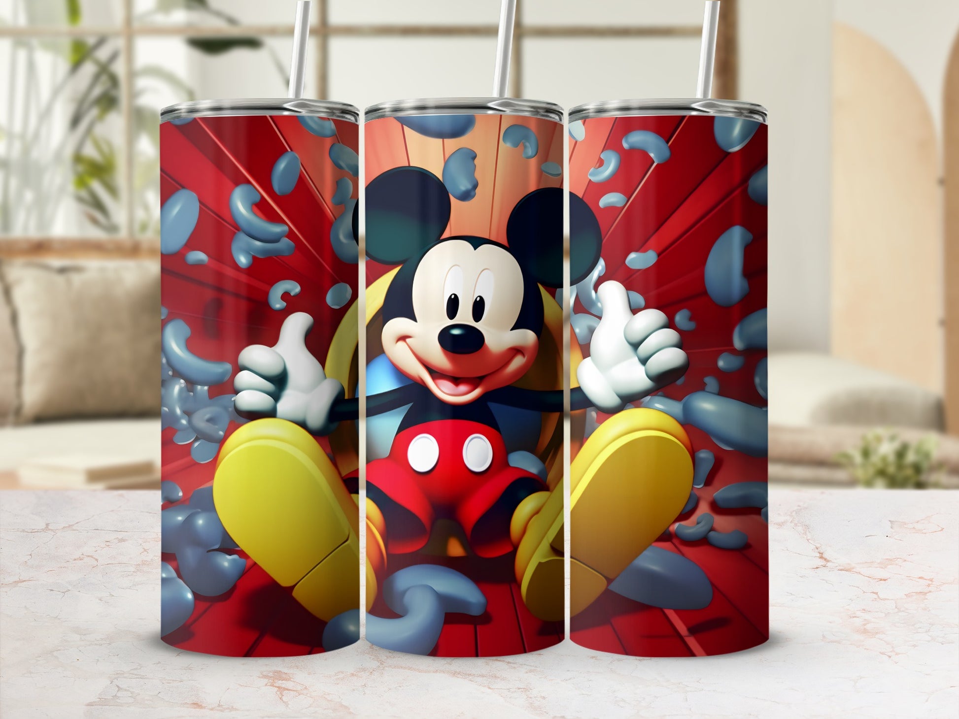 Fun Colorful Mickey Mouse Design Tumbler Accessory