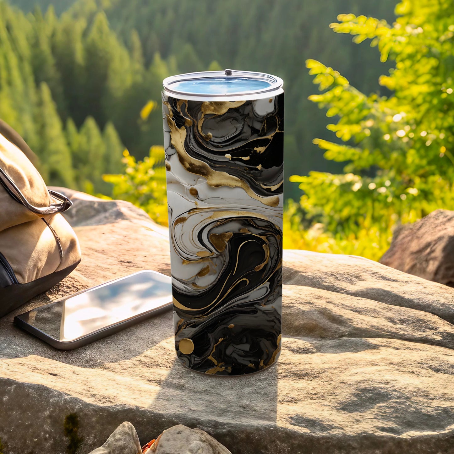 Luxurious Black Gold White Marble Tumbler product type