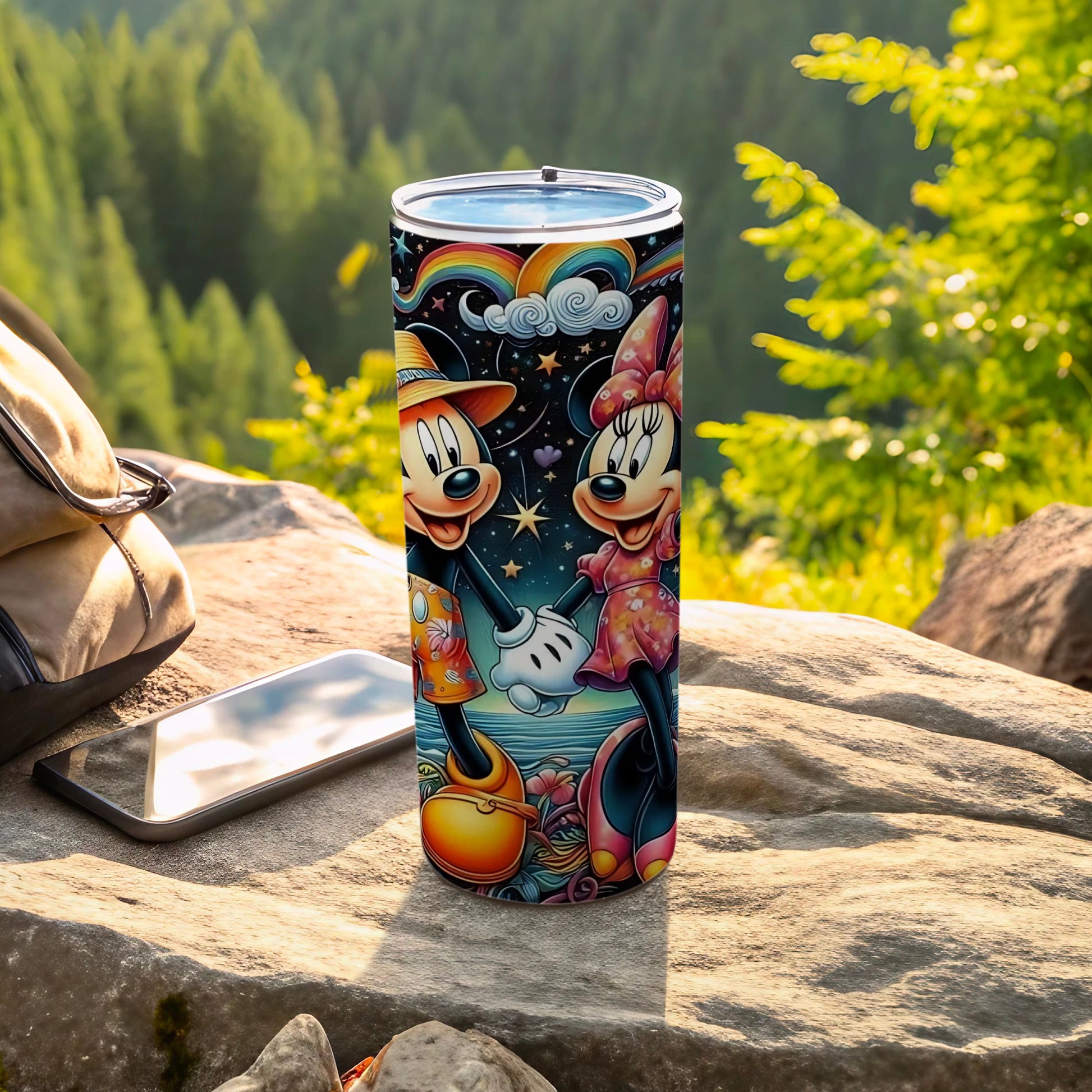 Colorful Mickey and Minnie Mouse Tumbler Flask Cup