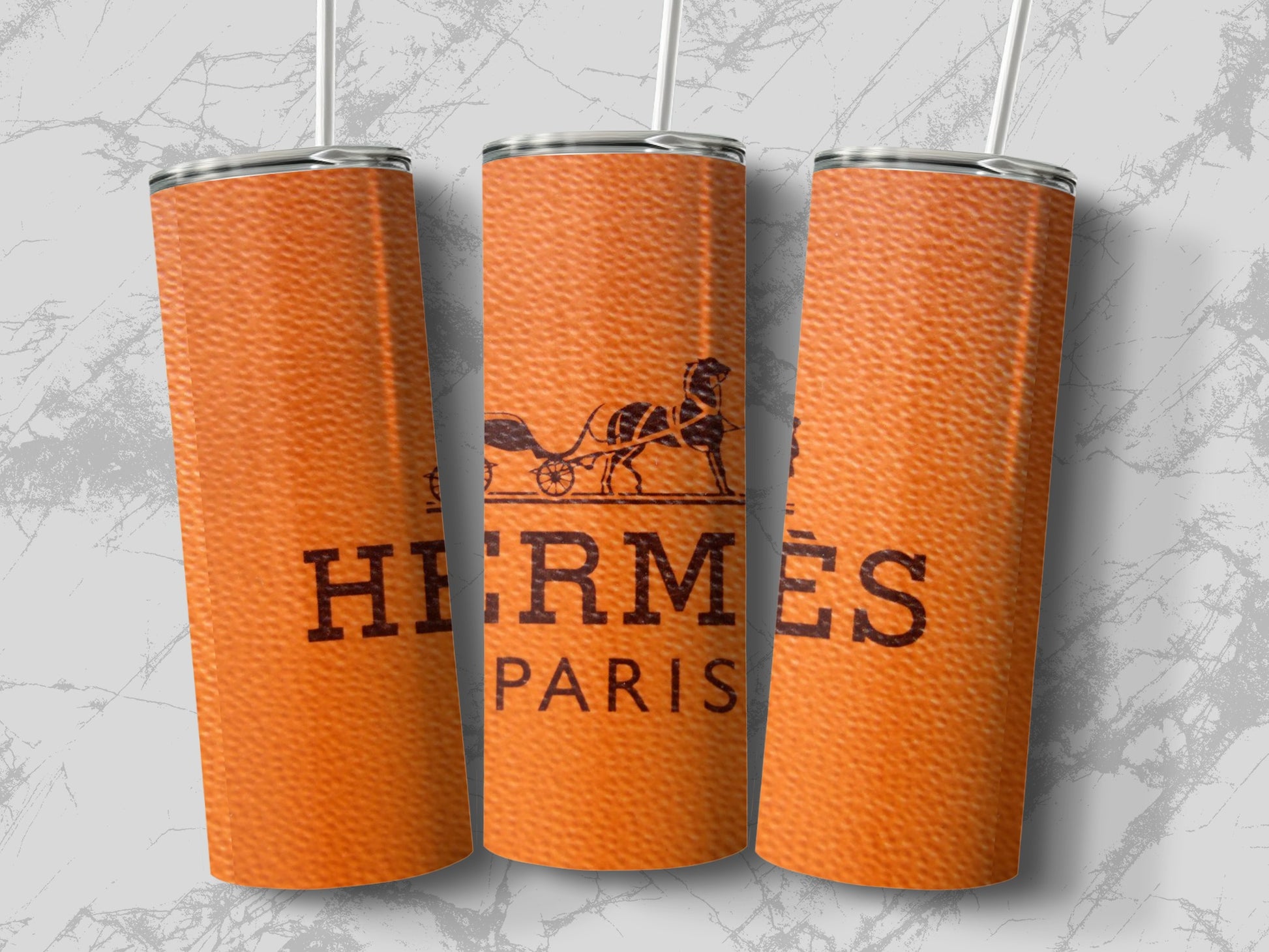 Hermès Paris Orange Logo Skinny Tumbler 20 oz Tumblers