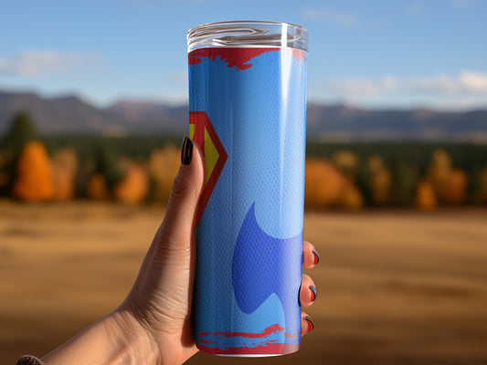 Superman Symbol With Blue Background Design Tumblers