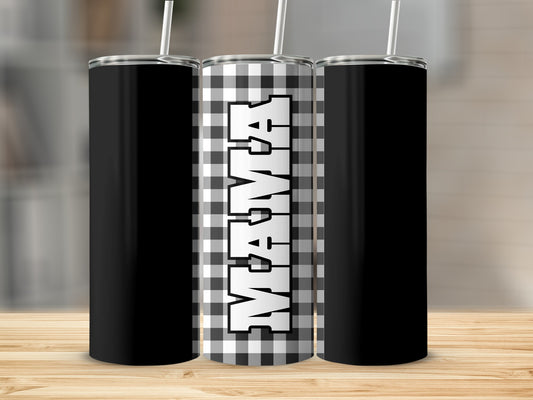 Stylish Mama Checkered Design Insulated Tumbler