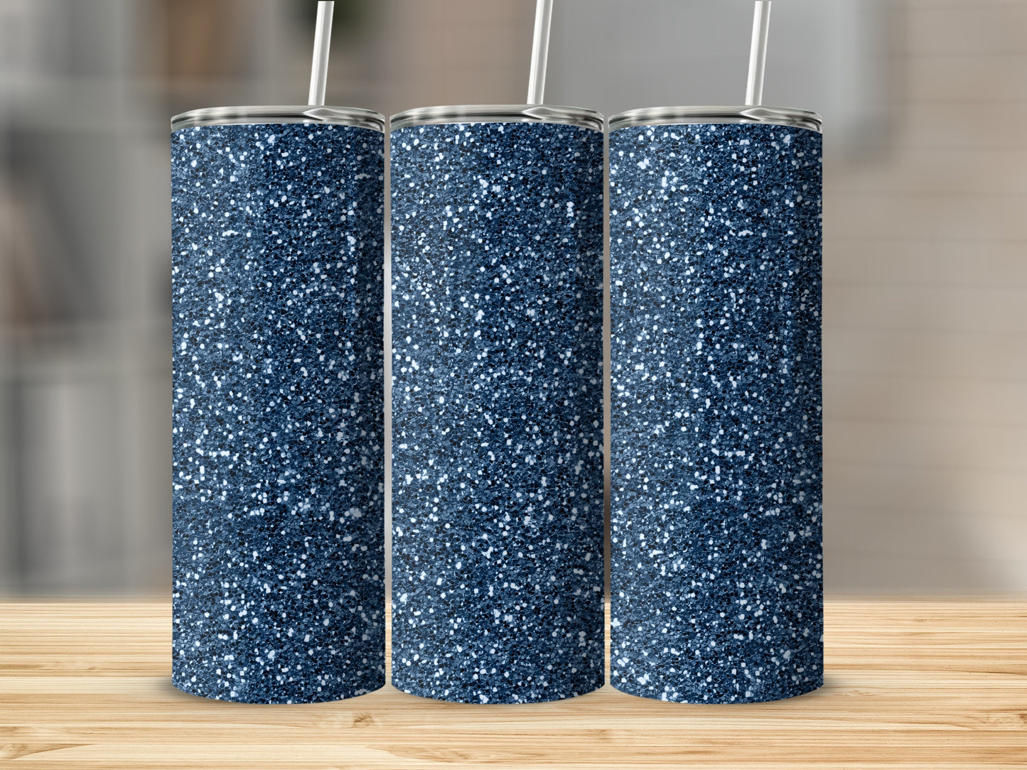 Sparkling Dark Blue Glitter Tumbler for Everyday Use