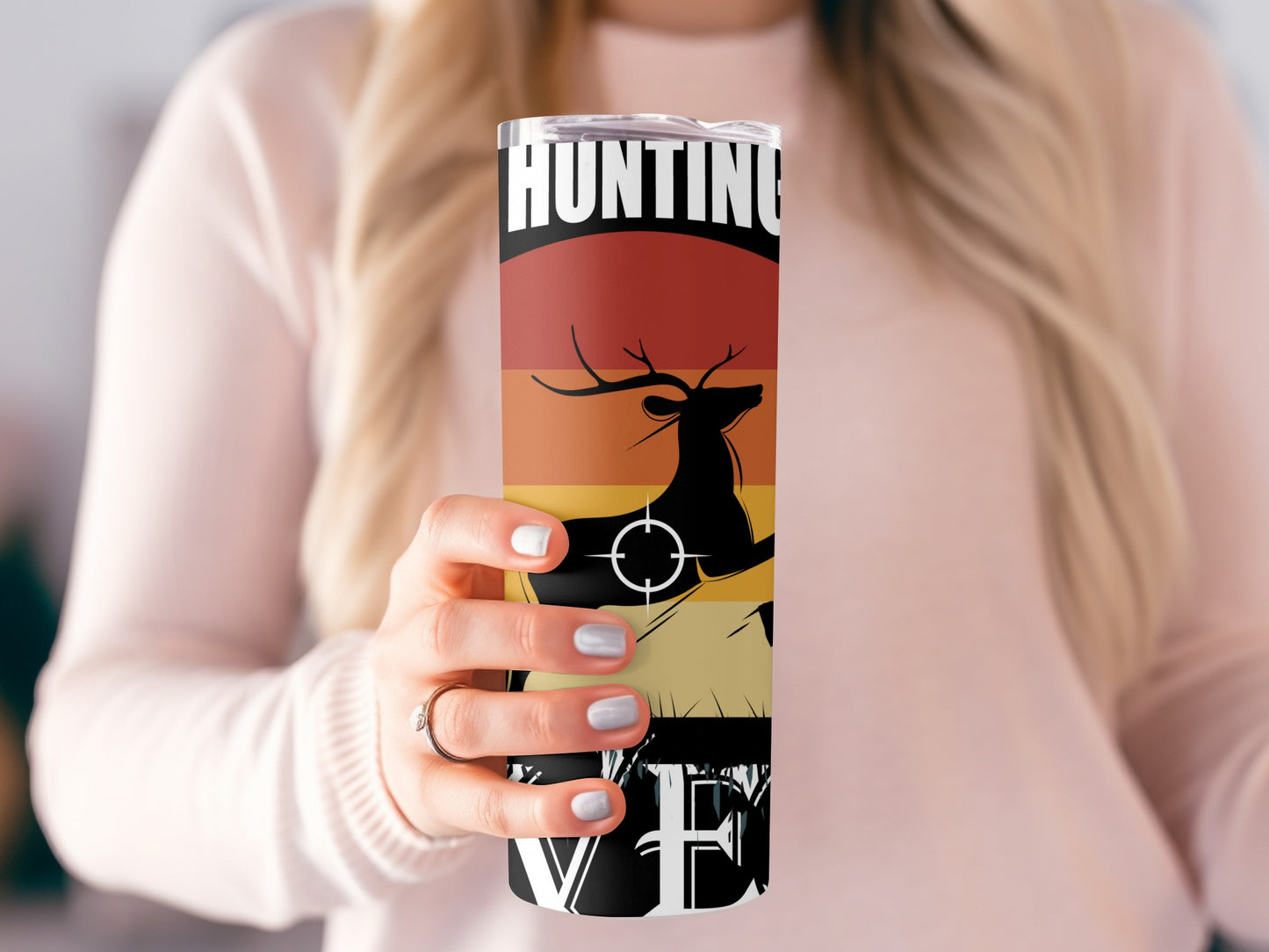 Hunting Theme Deer Silhouette Travel Tumbler Product